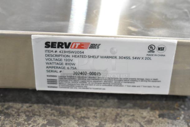 BRAND NEW SCRATCH AND DENT 2024 ServIt 423HSW2054 54" stainless steel heated shelf warmer, 120V, 810W, 6.75A.