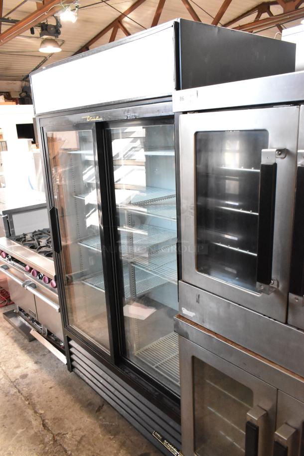 True Metal 2 Door Reach-In Cooler Merchandiser, 115V, poly coated racks, glass doors, commercial grade, excellent condition.