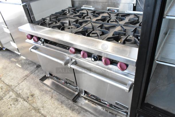 2018 Therma-Tek TMD48-8-2N stainless steel 8-burner range with 2 ovens. Excellent condition, natural gas powered.