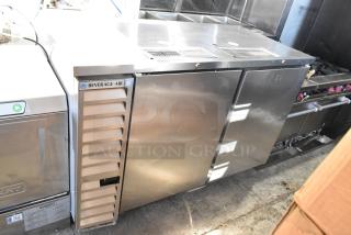 Beverage Air DD58HC-1-S stainless steel kegerator with commercial casters, dual tap, 115V, 1 phase, used condition.
