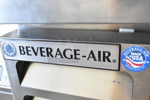 Beverage Air DD58HC-1-S kegerator label, stainless steel, USA-made, commercial quality, visible scratches, 115V, 1-phase.