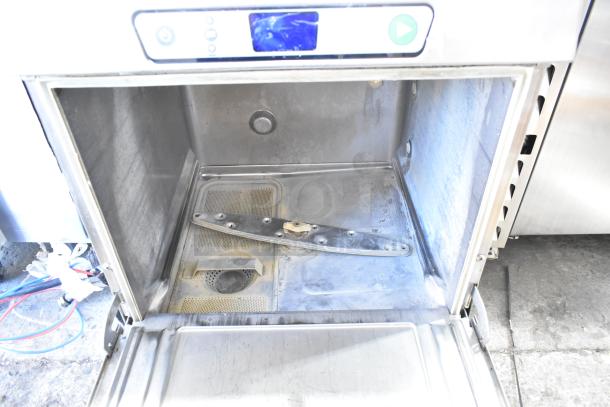 2019 Hobart LXEH stainless steel undercounter dishwasher. Features electronic controls. Condition: good, some signs of use.