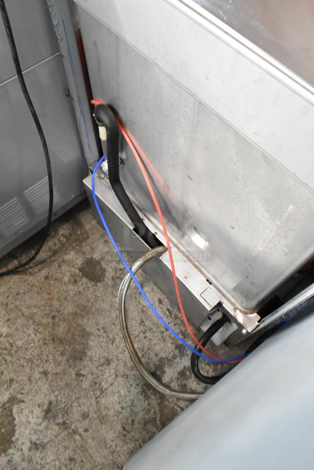 2019 Hobart LXEH stainless steel undercounter dishwasher, commercial model, showing rear and water connections.