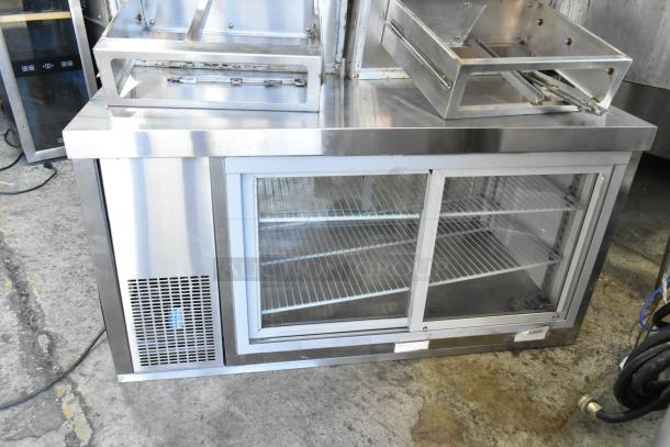 Randell 40048A stainless steel refrigerated display case, see-thru, 115 volts, 1 phase, commercial use.