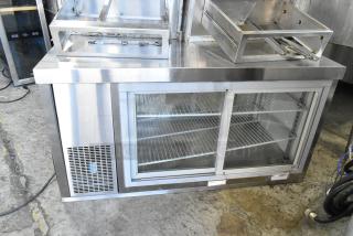 Randell 40048A stainless steel refrigerated display case, see-thru, 115 volts, 1 phase, commercial use.