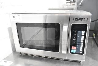 2018 Solwave 180MW1200T stainless steel commercial countertop microwave oven, 120 volts, keypad controls, good condition.
