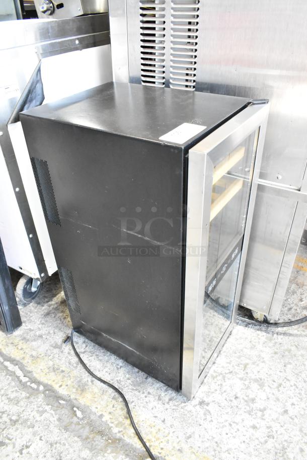 Koldfront TWR247ESS mini thermoelectric wine cooler, black, glass door, metal frame, 115V, 1 phase, merchandiser.