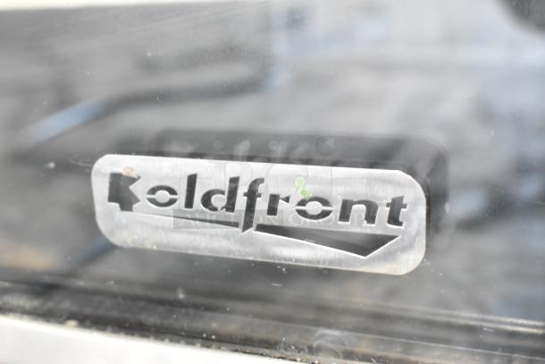 Koldfront TWR247ESS metal mini thermoelectric wine cooler, 115 volts, 1 phase, features Koldfront logo.