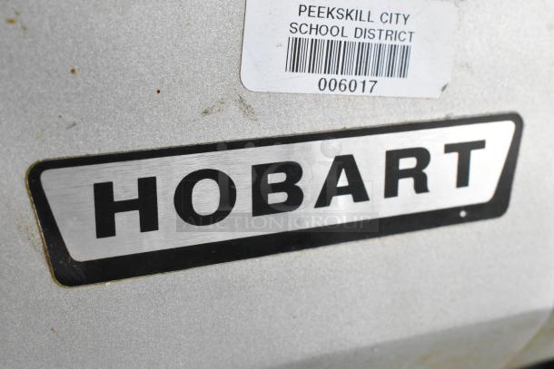 Hobart metal countertop 20-quart planetary dough mixer, 115V, 1-phase. Includes Peekskill City School District ID label.
