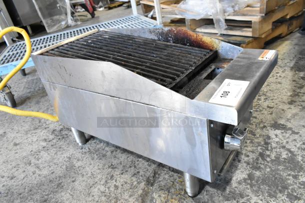 2024 Standard Range SR-CB12-M stainless steel countertop natural gas charbroiler grill, used condition, control knob visible.