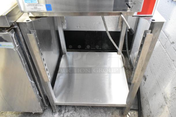 Vulcan VPX5 stainless steel steam cabinet on stand, good condition, 208V, 1/3 phase. Energy Star label visible.