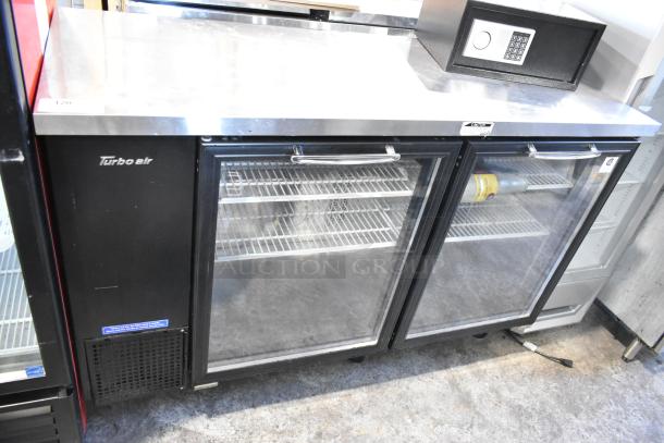 Turbo Air TBB-24-60SG-N commercial 2-door undercounter cooler with glass doors, metal body; 115 volts, 1 phase.