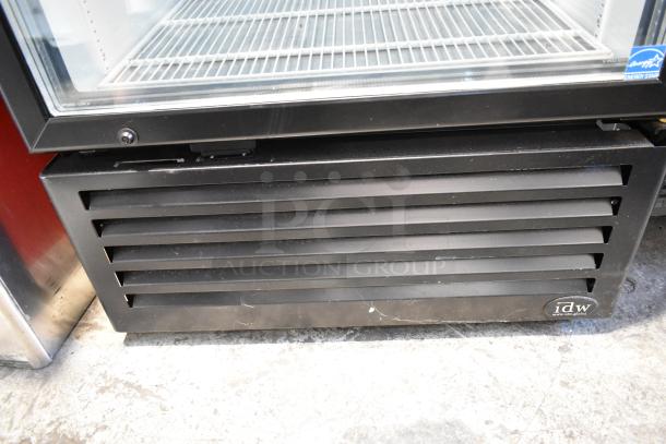 IDW G-26SI-C-3-3-4-B-5 commercial cooler, single door, poly-coated racks, 115V, 1 phase, Energy Star label visible.