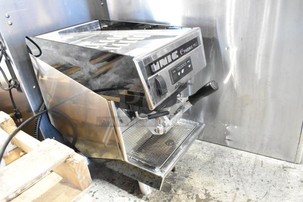 Unic Phoenix MI stainless steel commercial countertop single group espresso machine, 110V, 1 Phase, excellent condition.