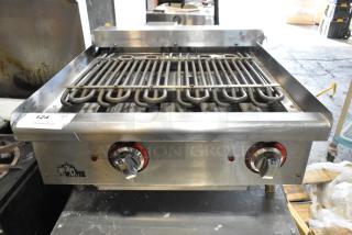 Star Max stainless steel electric charbroiler grill, commercial countertop model, dual temperature controls, used condition.