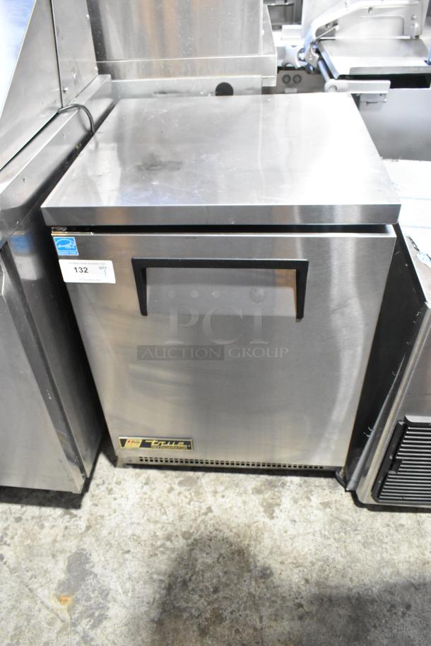 True TUC-24 stainless steel undercounter cooler, single door, commercial, 115 volts, excellent condition, labeled.