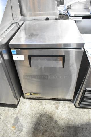 True TUC-24 stainless steel undercounter cooler, single door, commercial, 115 volts, excellent condition, labeled.