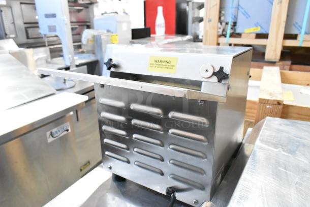 Somerset CDR-100P stainless steel commercial countertop dough sheeter, 115 volts, 1 phase, excellent condition.