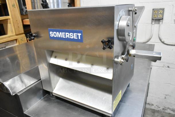 Somerset CDR-100P stainless steel commercial countertop dough sheeter. 115 volts, 1 phase. Excellent condition.