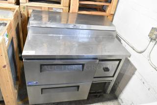 Turbo Air TPR-44SD-D2 Stainless Steel Pizza Prep Table, 2 Drawers, Commercial Casters, 115V, 1 Phase, Excellent Condition.
