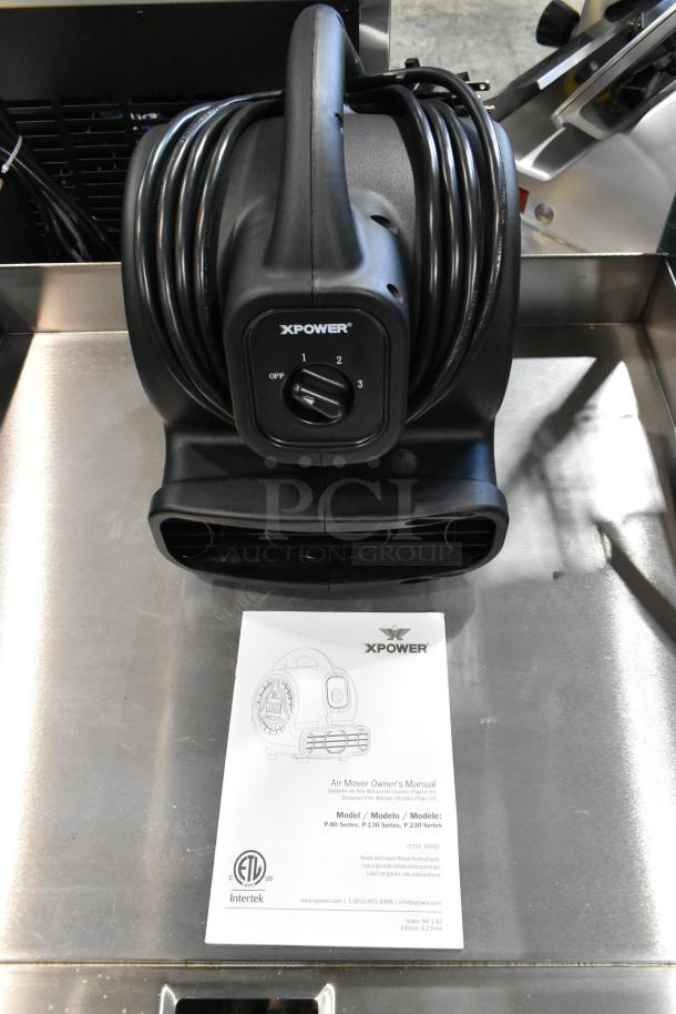 BRAND NEW Xpower P-80A Air Mover in box, black, with power switch and cord. Manual included.