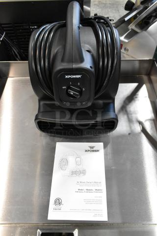 BRAND NEW Xpower P-80A Air Mover in box, black, with power switch and cord. Manual included.
