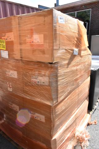 23 new boxes of Metro IWA-S11K3 SmartWall Slanted Lid Holder/Drying Shelf; labels indicate model and quantity.