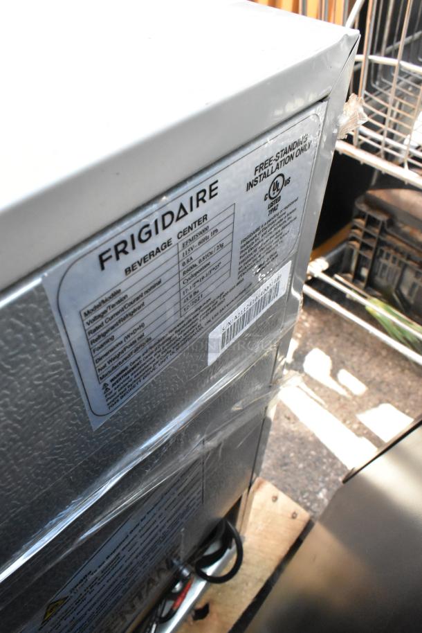4 mini coolers including Galanz and Frigidaire models. Features: 115 volts, 1 phase. Labels show model details and specifications.