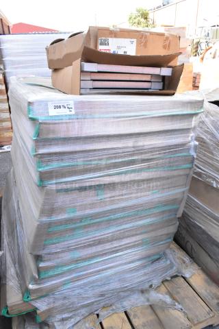 20 brand new boxes of Metro 1836FG and SD60P shelves, wrapped on a pallet, labels indicate 1836FG model.
