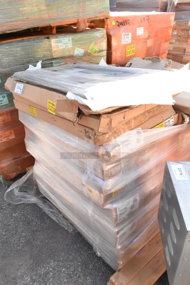 Stack of 18 brand new boxes including H&K WND003 IMI Template, shrink-wrapped, with visible labels detailing contents.