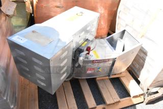 2021 CaptiveAire CASRE13BD metal commercial power ventilator/exhaust air fan on pallet. Visible labels show model info.