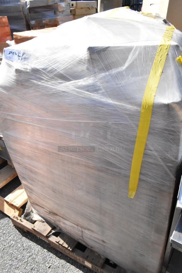 Pallet of 50 brand new boxes wrapped in plastic, containing Nexel DH8 Document Holders, labeled "214 QTY Aprox 50."
