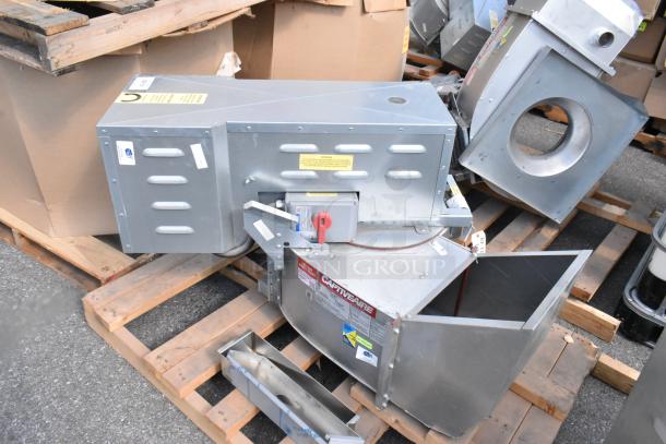 2021 CaptiveAire CASRE13BD metal commercial power ventilator in good condition. Features include exhaust air fan, visible labels.