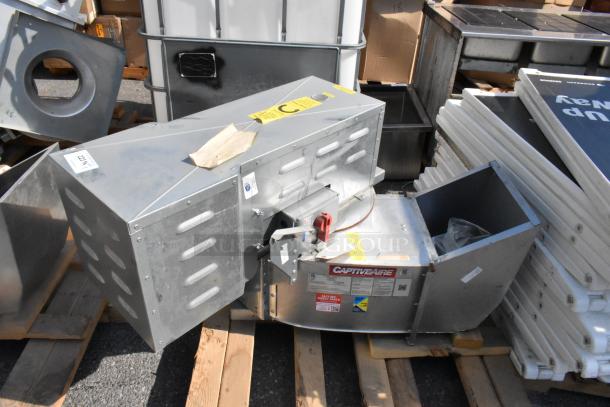 2021 CaptiveAire CASRE13BD metal commercial power ventilator in good condition, visible model label, for exhaust air use.