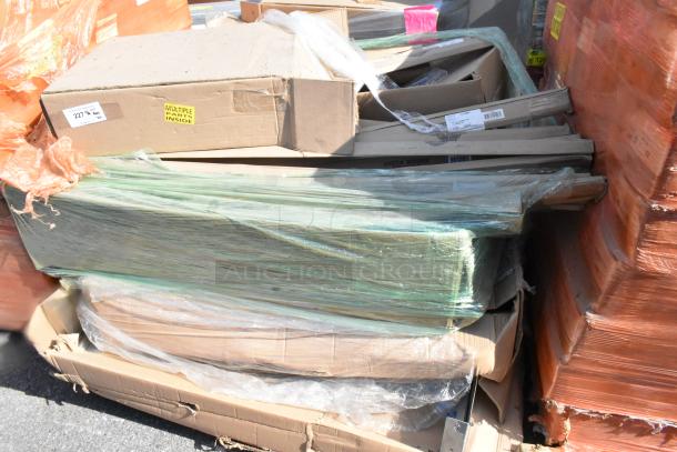 Stack of 25 new boxes includes CM-60 Check Minder and H&K JACK704 Wall Shelf. Boxes marked "Multiple Parts Inside."
