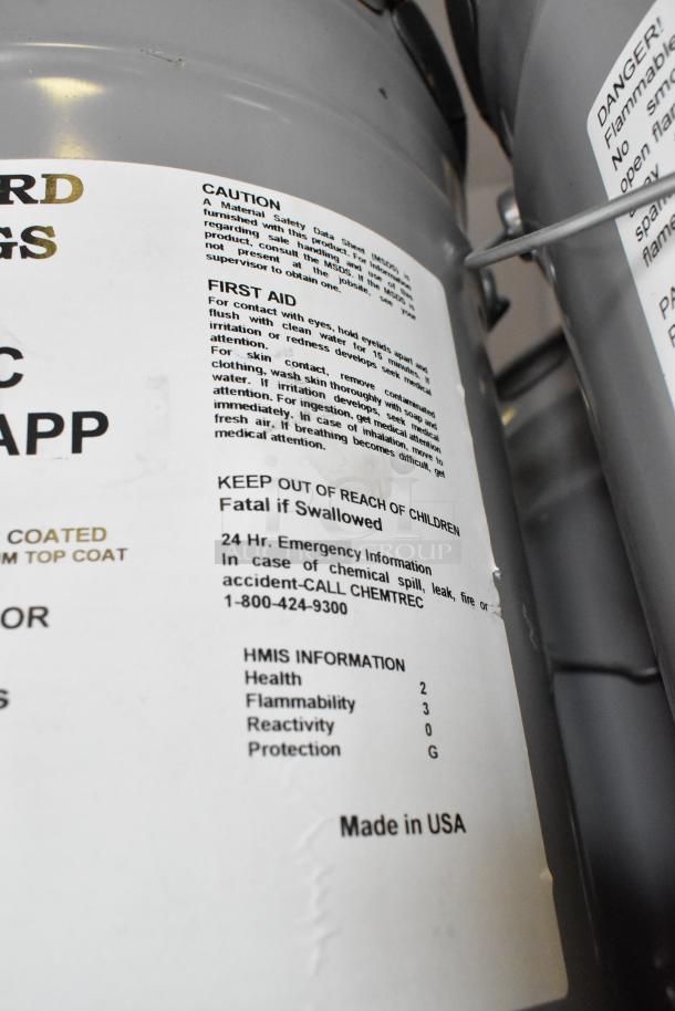 32 Pro Guard chemicals, including 7938 Alum Zinc and 6450 Clear Varnish. Detailed safety and usage labels visible. Made in USA.