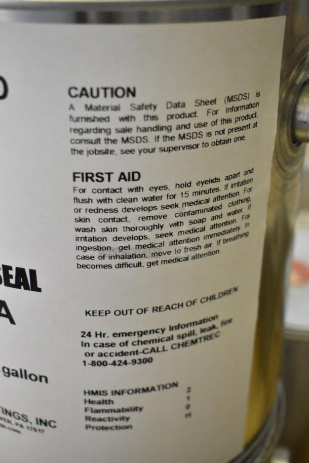 35 Pro Guard chemicals with 1-gallon EPDM 9908 Super Pipe Seal Part A, label with safety and first aid info.