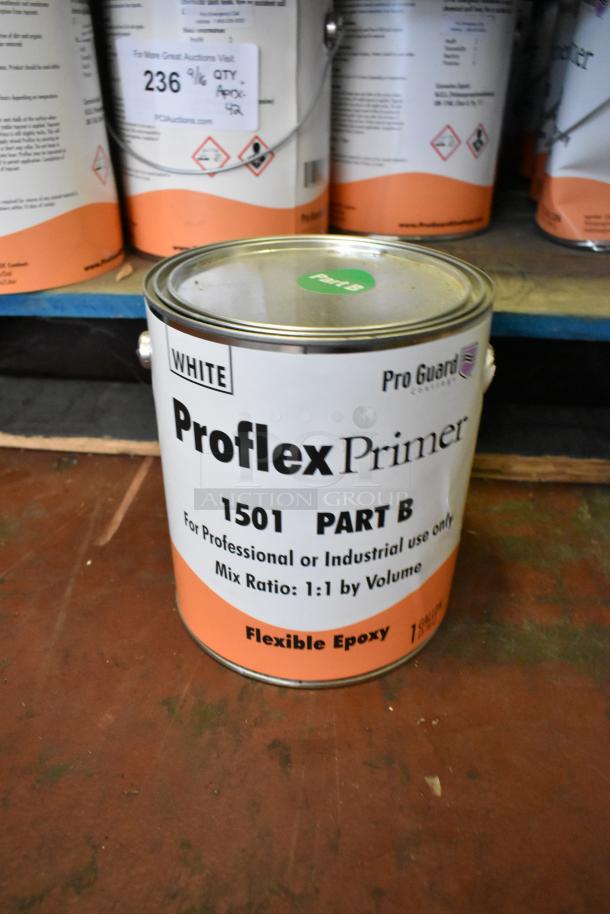 1-gallon ProGuard Proflex Primer 1501 Part B, flexible epoxy. Mix ratio 1:1. Professional use only. 42 cans available.