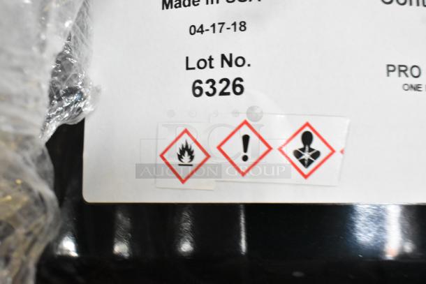 31 Pro Guard Chemicals, includes 4-gallon 9611 MC Poly Restoration Coating Part A. Lot No. 6326, hazard labels visible.