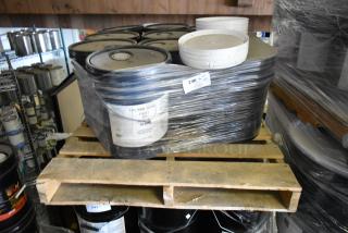 Set of 10 Pro Guard chemicals, including F4217 CT Rustic Stain, on a pallet wrapped in plastic, ready for auction.