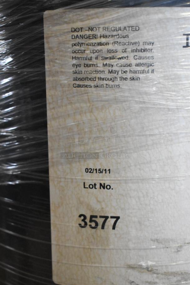 10 Pro Guard Chemicals including F4217 CT Rustic Stain. Visible label: Lot No. 3577, dated 02/15/11. Wrapped pallet.