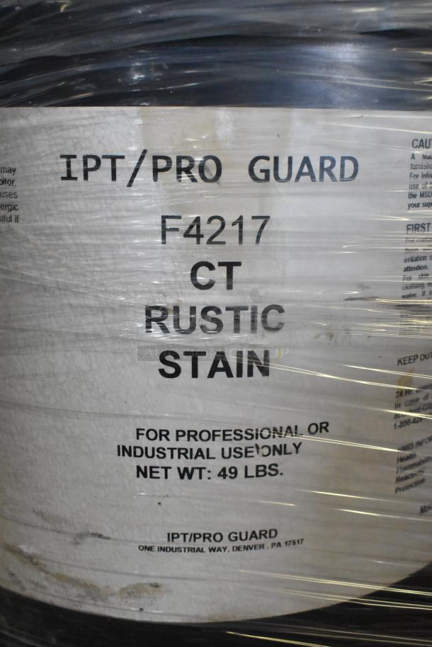 10 Pro Guard chemical containers, including F4217 CT Rustic Stain, 49 lbs, for professional use, Denver, PA.