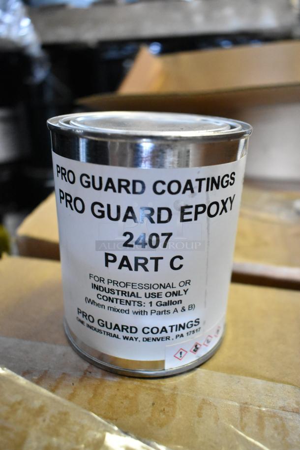 15 cans of Pro Guard Epoxy 2407 Part C, 1 gallon each, for professional or industrial use.