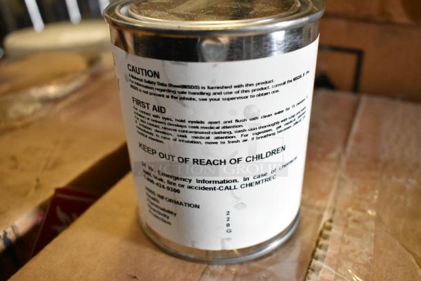 15 Pro Guard chemical cans with 2407 Part C Epoxy, labeled for safety and first aid, offered at 15x your bid.