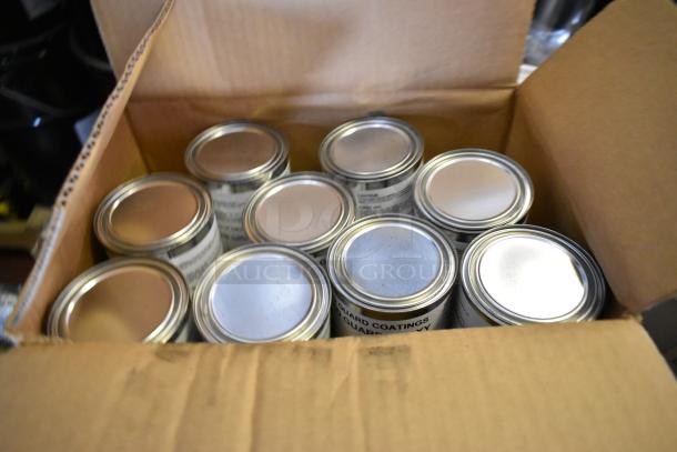 Box of 15 Pro Guard chemical containers, including 2407 Part C Epoxy, sealed and labeled for auction.