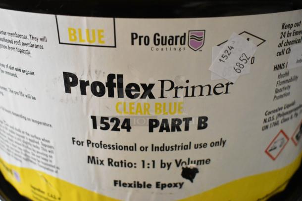 Pro Guard Proflex Primer Clear Blue Part B 1524, 2-gallon size, flexible epoxy for professional use. Visible mix ratio: 1:1.