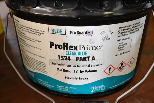 Pro Guard Proflex Primer Clear Blue 1524 Part A, 2-gallon flexible epoxy with mix ratio 1:1, industrial use.