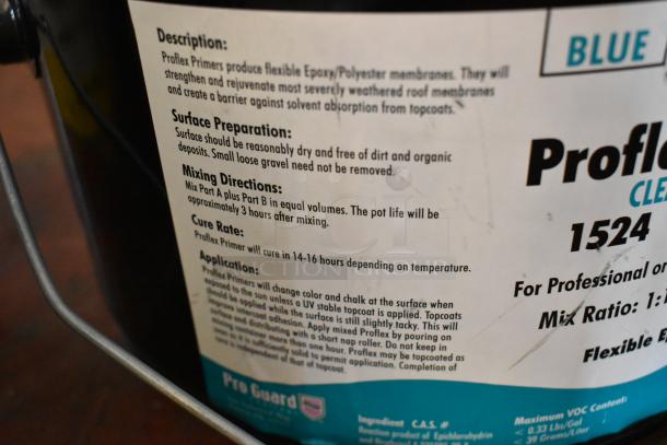 18 Pro Guard chemicals including epoxies and liquid rubbers, label features mixing instructions and surface preparation details.