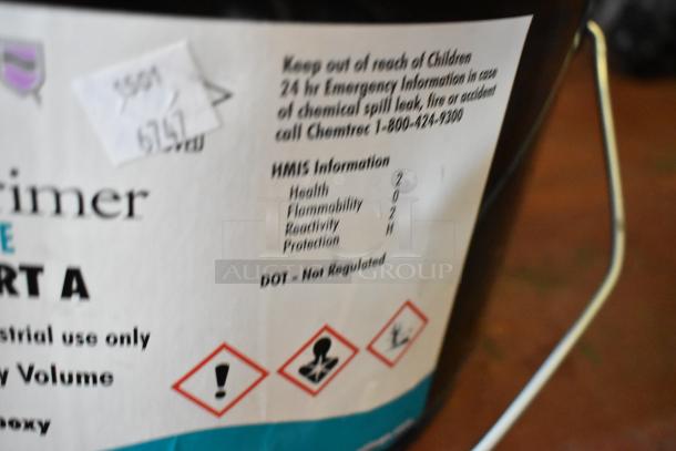 Label on can of Pro Guard chemical Part A, showing HMIS ratings: Health 2, Flammability 2, Reactivity 1, Protection H.
