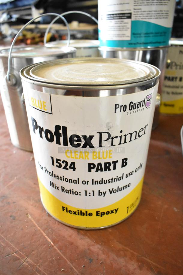 Pro Guard Proflex Primer 1524 Part B, Clear Blue, Flexible Epoxy. Labeled for professional/industrial use, 1:1 mix ratio.